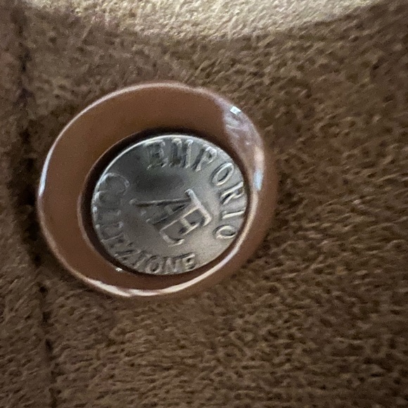 Emperor Armani Men’s Brown Faux Suede 2 Button Blazer/Jacket size M Pockets - Picture 13 of 14